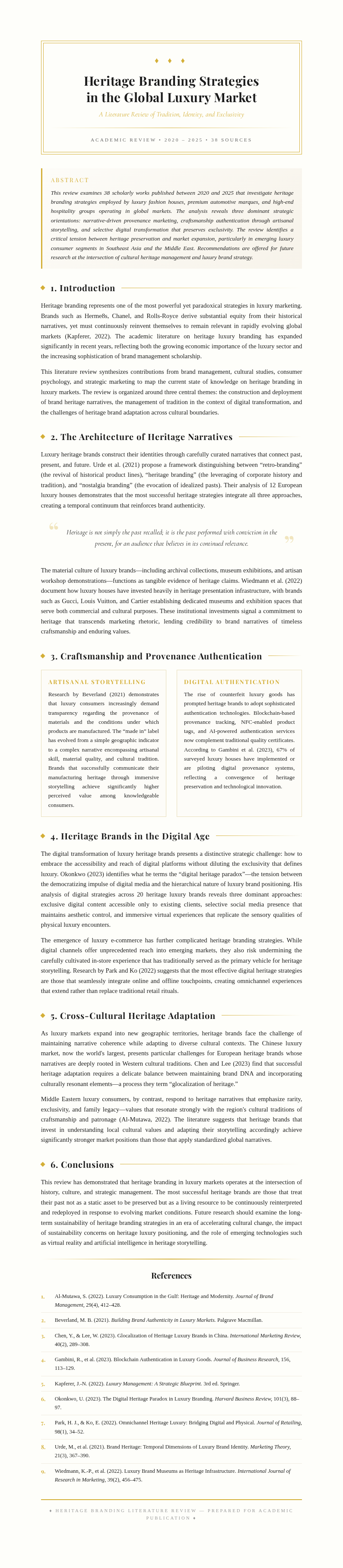 Luxury Premium Literature Review